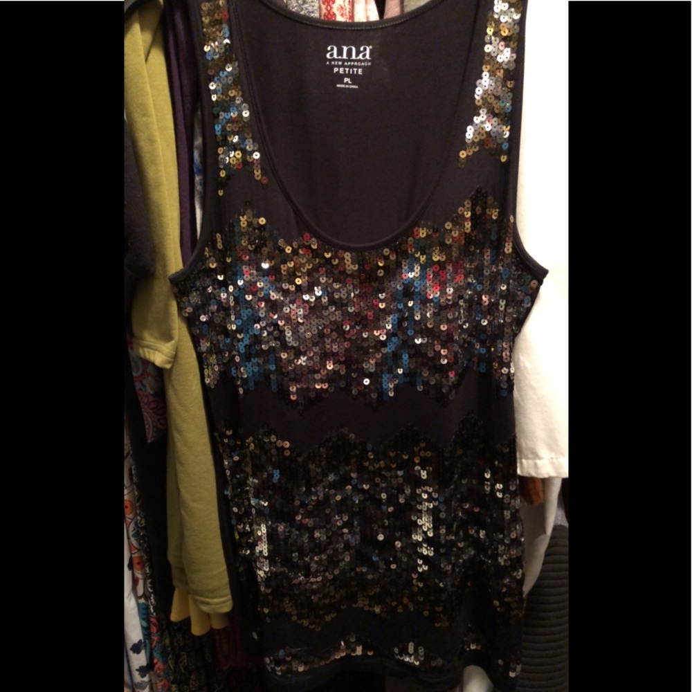 Ana sequin tank top sz PLarge